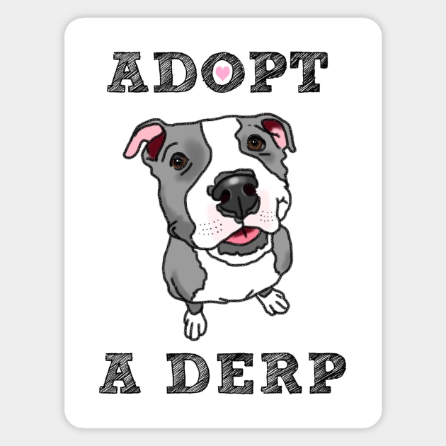 Derpy Pit Bull, Rescue Pit Bull, Pittie Mom, Rescue Dog, Adopt Don't Shop T-Shirt Sticker by sockdogs